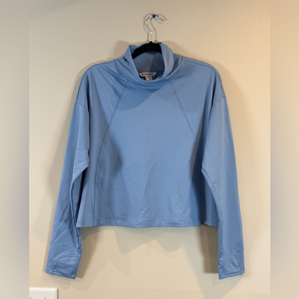 🔥Athleta Women's Light Blue Long Sleeve Top Size L NWOT🔥 - Picture 1 of 6